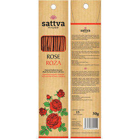 Sattva Ayurveda Naturalne indyjskie kadzidła - Róża, 15 x 2 g szt.