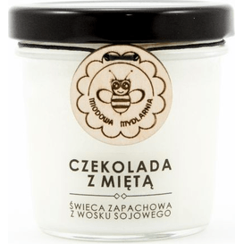 Miodowa Mydlarnia Świeca sojowa - Czekolada z miętą, 120 ml